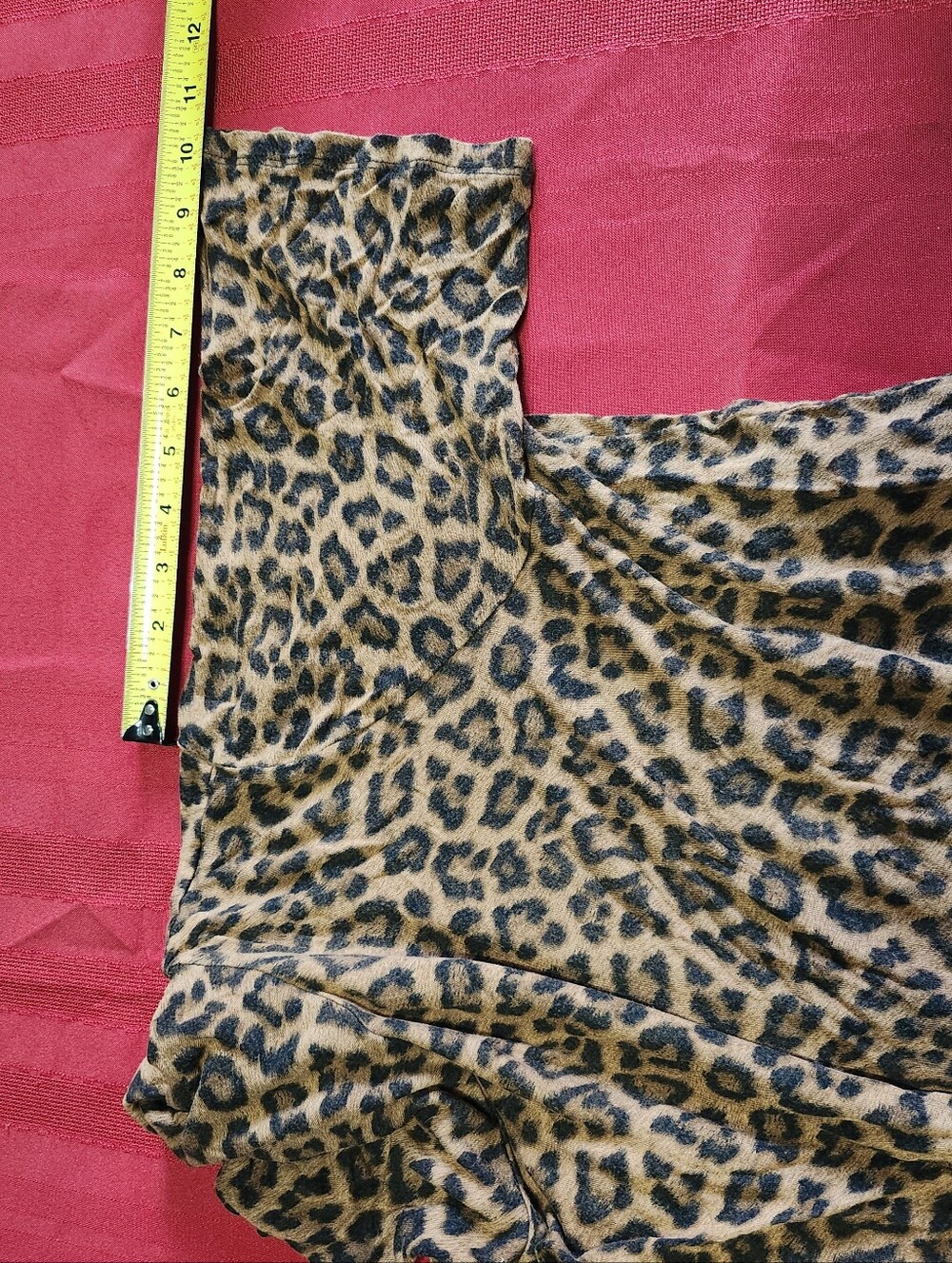 Michael Kors Leopard Print Mock Neck Top Womens 1X Stretch Short Sleeve - Picture 7 of 8